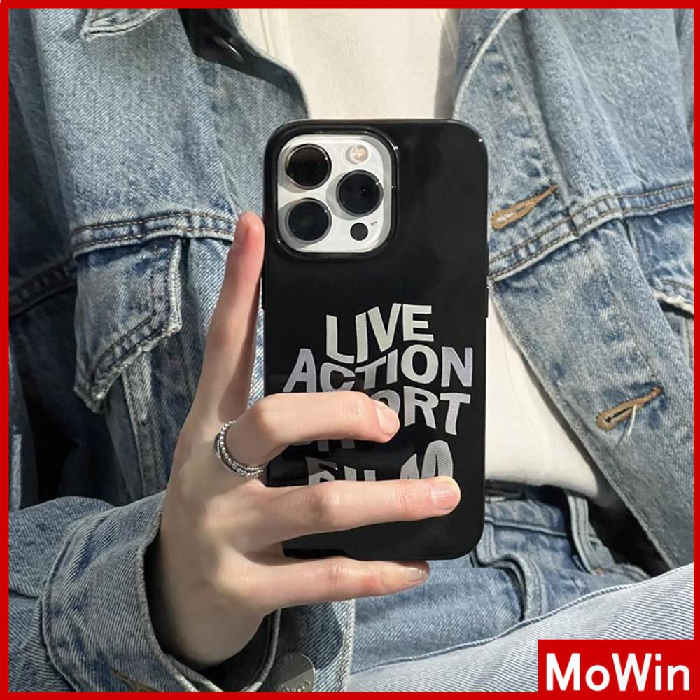 For iPhone 14 Pro Max iPhone Case Black Glossy TPU Soft Case Shockproof Protection Camera Simple Slogan Compatible with iPhone 13 Pro max 12 Pro Max 11 xr xs max 7Plus 8Plus