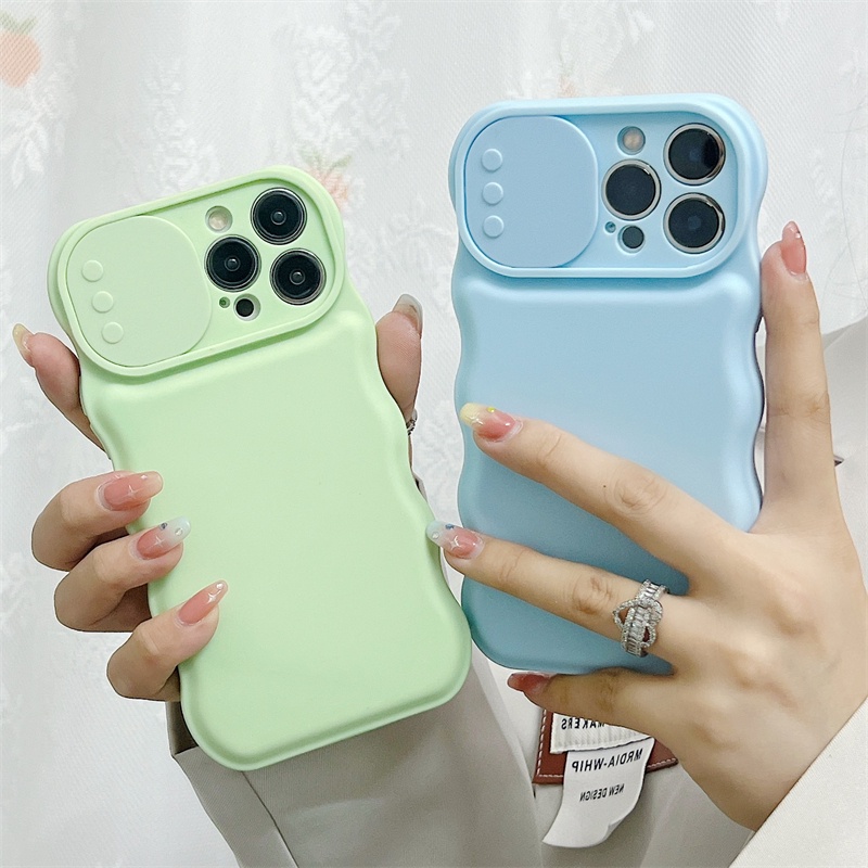 IPHONE Cover Silikon TPU Cocok Untuk Iphone14 13 12 11 Pro X XS Max XR 7 8 14 Plus Lensa Pelindung Jendela Sliding Soft Case