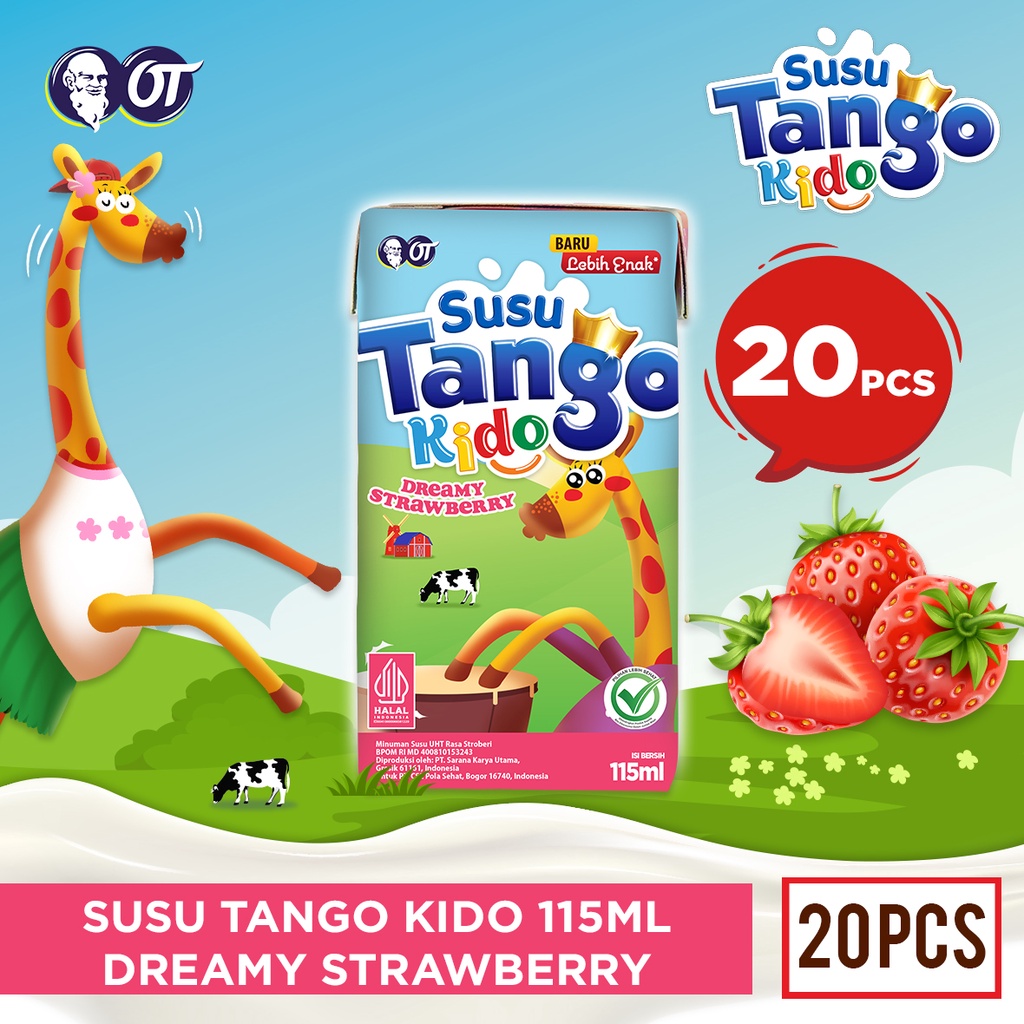 

Susu Tango Kido Dreamy Strawberry 115ml - [20 Pcs]