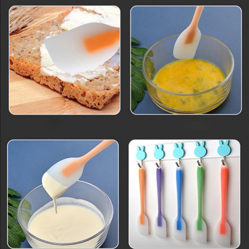 1pc Spatula Kue Mentega Krim Silikon Tahan Suhu Tinggi Pencampuran Adonan Scraper Kuas Kue Baking Tools Kitchenware