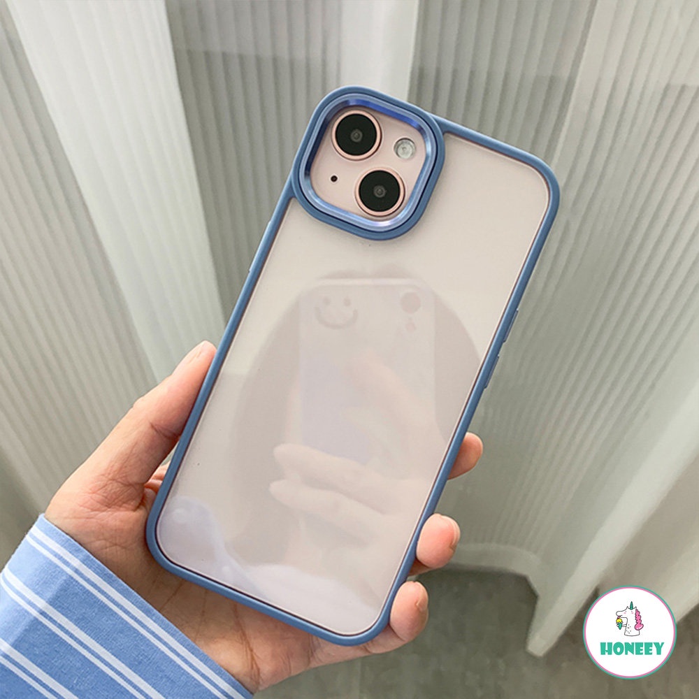 IPHONE Bumper Silikon Mewah Bahan Akrilik Bening Shockproof Case Untuk Iphone14 13 12 11 Pro XS Max X XR 78 Plus Penutup Cincin Kamera Metal