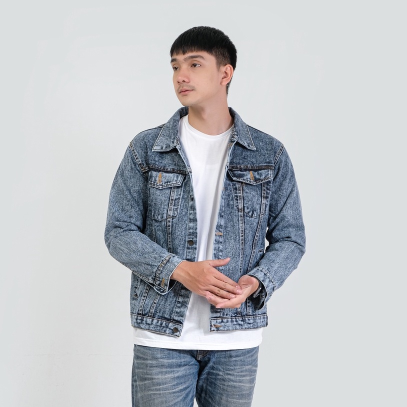 Mcvois Jaket Jeans Abuwash Pria Wanita Premium Distro