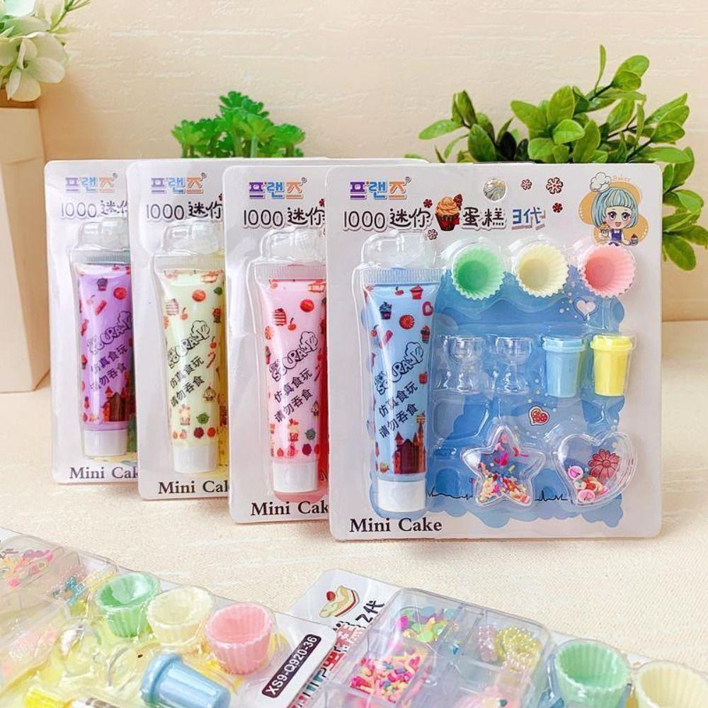 NICKOLAS1 Simulasi Cream Set Hadiah Anak Multicolour Pretend Play Mainan Edukasi Dini Ice Cream Making Cream Gum Diy Bahan Rekreasi Hiburan