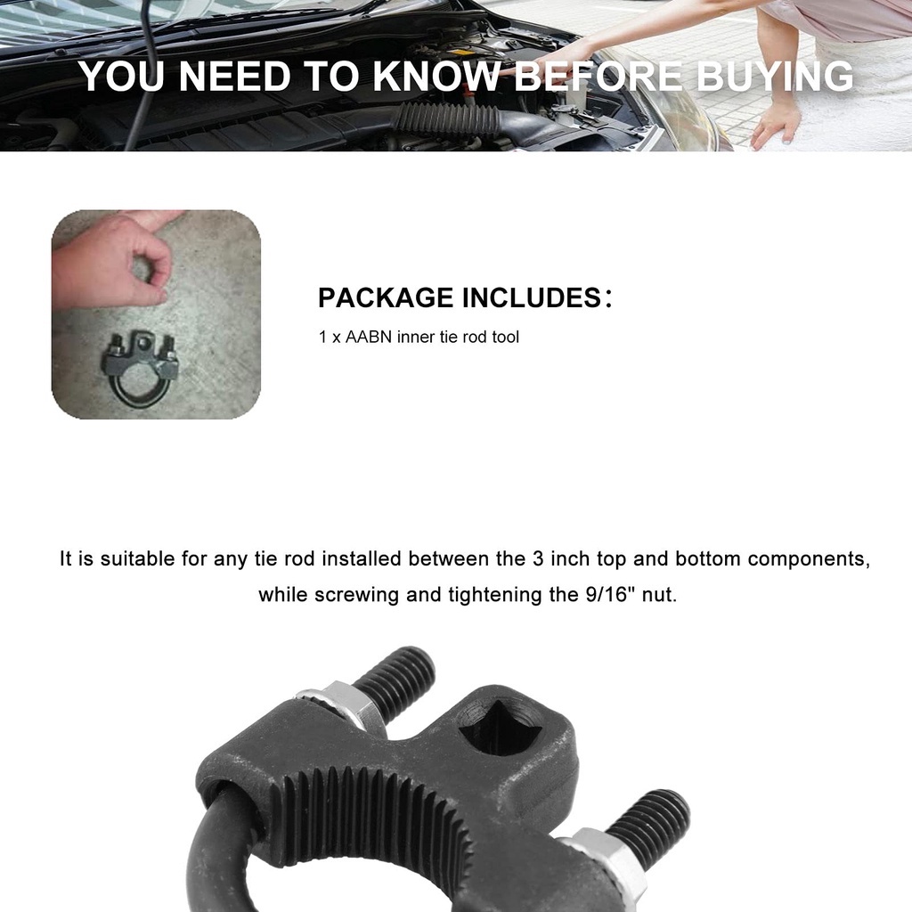 3/8 &quot;Steering Rod Rak Pinion Steering Rods Adjustable Removal Alat Mobil Alat Pembuka Tie Rod Inner Tie