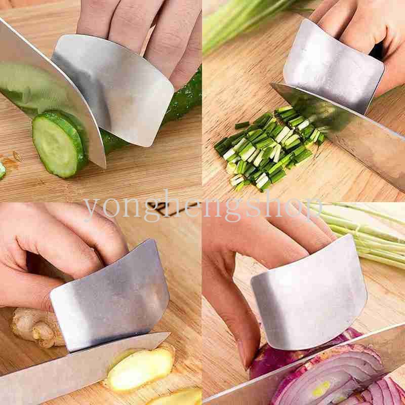 Stainless Steel Pelindung Jari Anti-Potong Finger Guard Pemotong Sayuran Pelindung Tangan Chop Aman Gadget Dapur