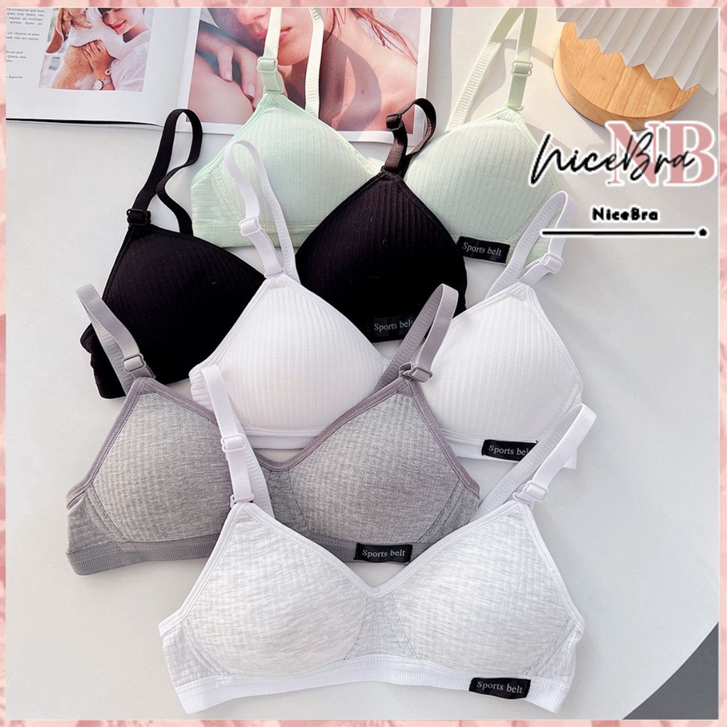 Brasay BH Bra motif garis lurus Push Up Style Senam Zumba Yoga Pakaian Dalam Wanita Import 9037