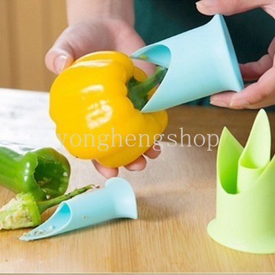 2pcs/set Kreatif Pepper Corer Cabai Paprika Buah Sayuran Benih Remover Tomat Coring Perangkat Dapur Gadget Warna Acak