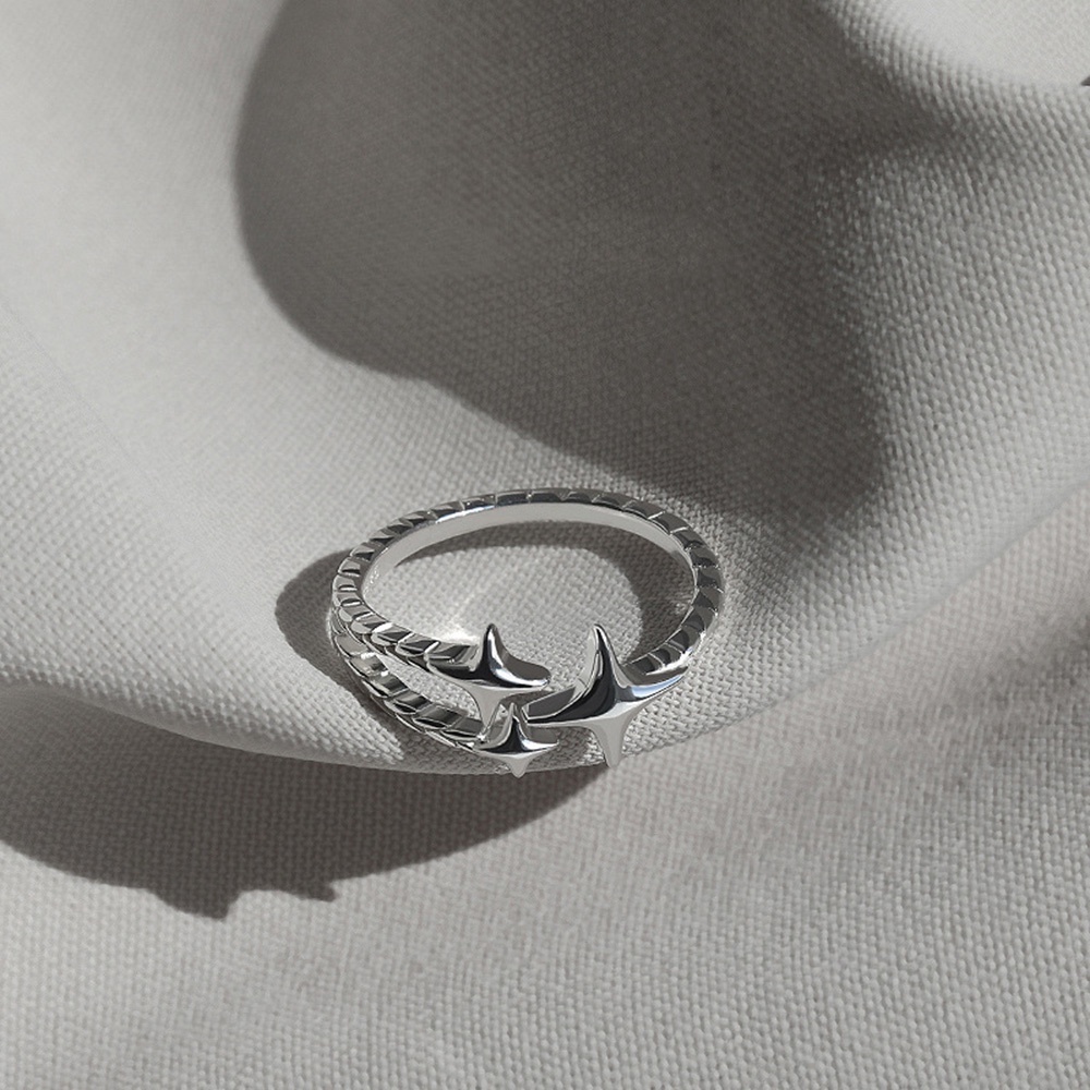 Cincin Wanita Korea Model Bintang Memutar Gaya Vintage Aksesoris Perhiasan Bahan Import CNC22