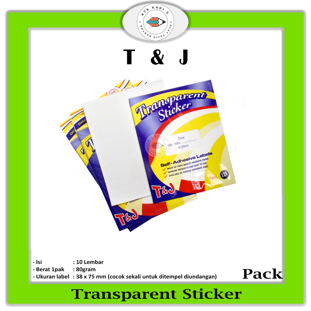 

T&J - Label Undangan Transparan 121 T&J Transparant Sticker - Pad