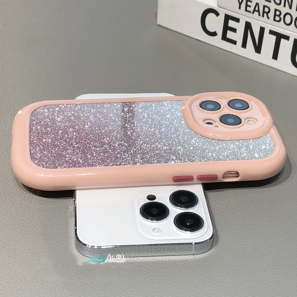 Casing Ponsel Bingkai Oval Glitter Ungu Muda Untuk iPhone 14 Pro 13 12 11 Pro Max Warna Permen Shockproof Bumper Penutup Belakang