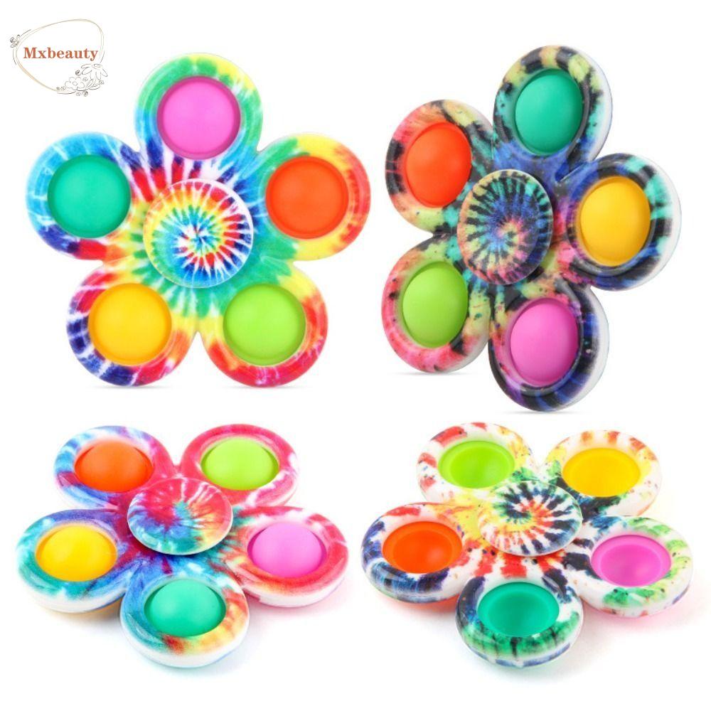 Mxbeauty Spinner Pop It Mainan Bandhnu Menarik Jari Dorong Gelembung Tangan Spinner Fingertip Mainan Mengurangi Tekanan Ujung Jari Gyroscope