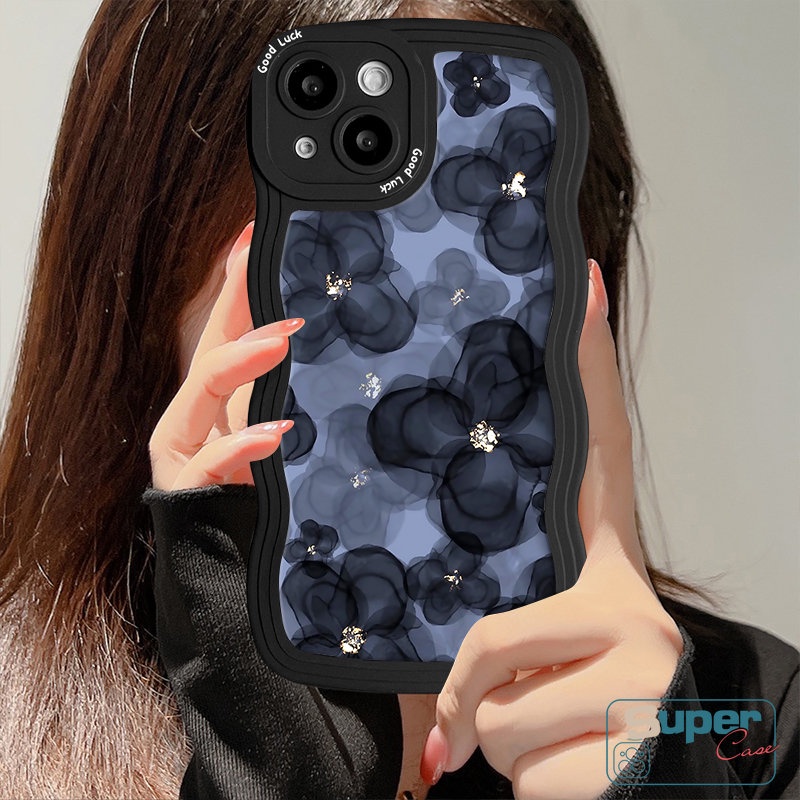 Tinta Dreamy Flower Case Kompatibel Untuk iPhone XR 7 8 6s 614 Plus 14 Pro Max11 13 14 12 Pro Max 7Plus X XS Max SE 2020 Fashion Seni Canggih Bunga Lembut Tpu Phone Cover