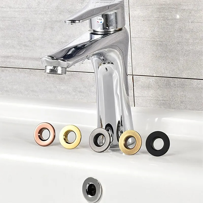 4warna Penutup Lubang Overflow Wastafel Bulat Tembaga/Wash Basin Overflow Insert Pengganti Topi Aksesoris Kamar Mandi