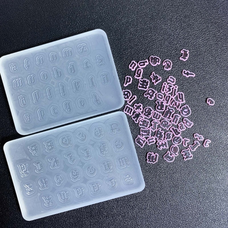 Sa Gothic Alfabet Resin Silicone Cetakan Huruf Inggris Liontin Resin Cetakan Goth Membuat Perhiasan Huruf Gantungan Kunci Epoxy Craft