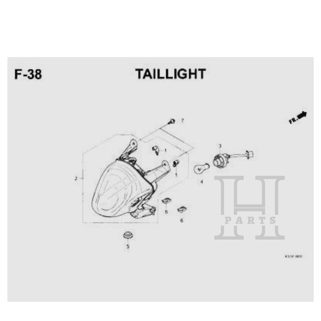 SOCKET COMP TAILLIGHT PITING PITTING KABEL LAMPU BELAKANG SCOOPY ESP K93 (2017 - 2020) 33750-K93-N01 ASLI ORIGINAL AHM HGP HONDA