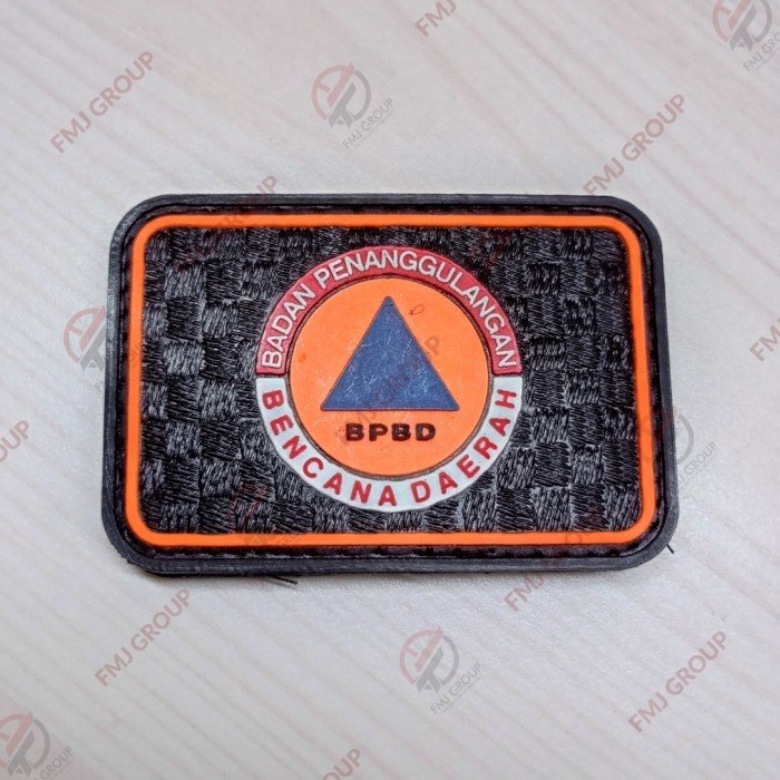 Patch BPBD / Patch Karet Logo BPBD Perepet / Patch Rubber Perekat BPBD