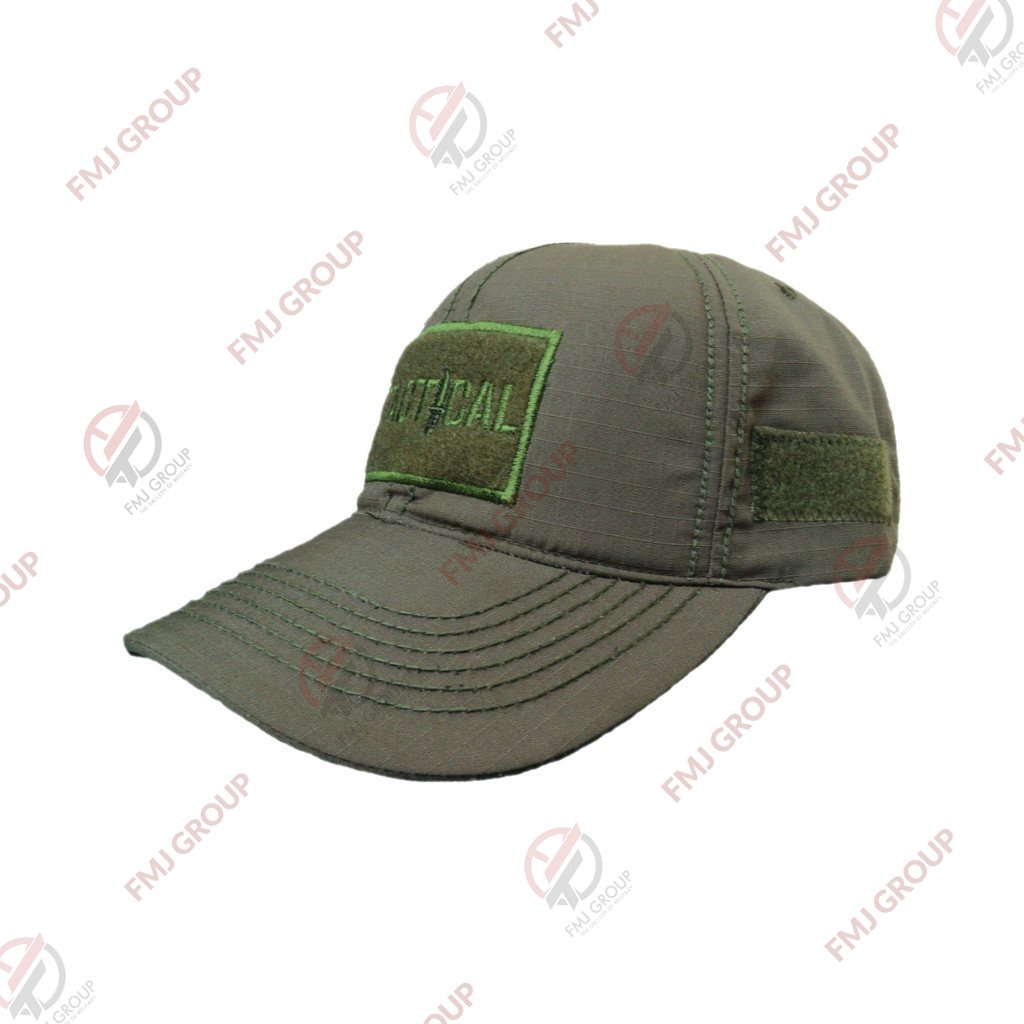 Topi Tactical Velcro / Perekat - Topi Lapangan - Ripstop Hitam, Hijau Olive, Krem / Khaki