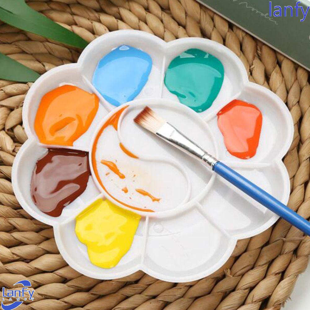 Lanfy Color Palette White Plastic Art Alternatif Alat Lukis Cat Air