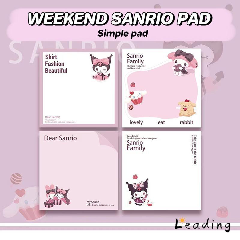 

50 Lembar Sticky Notes Kartun Lucu Sanrio Kuromi Melody Portable Memo Motif Alat Tulis Sekolah-Le