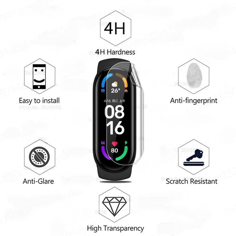 9d Curved Soft Hydrogel Film Untuk Xiaomi Mi Smart Band8 Film Pelindung Anti blue light Untuk Mi Smart Band8 Smart Wristband Bukan Kaca