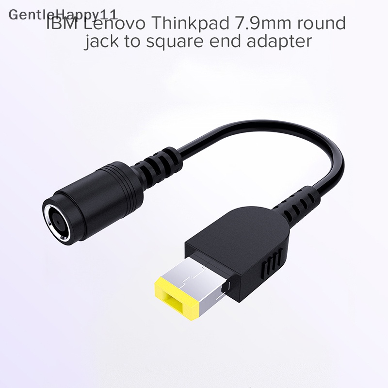 Gentlehappy Round Jack to Square Plug Adapter Charger Konverter Daya Untuk Lenovo Thinkpad id