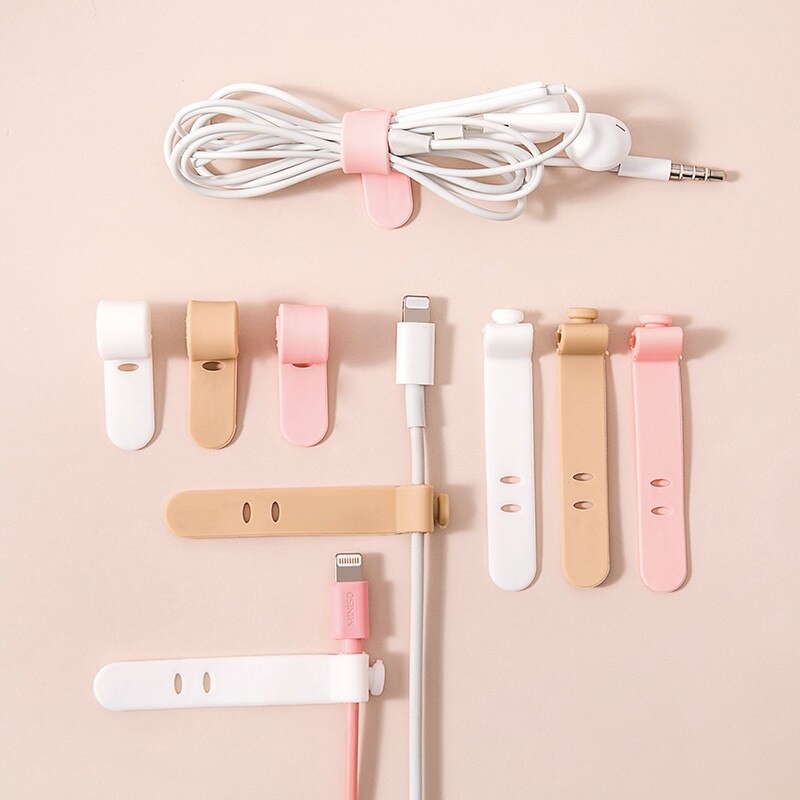 Silicone Desktop Cable Fixer Kabel Data Organizer Tetap Headphone Kabel Klip Kawat Organizer Manajemen Kabel