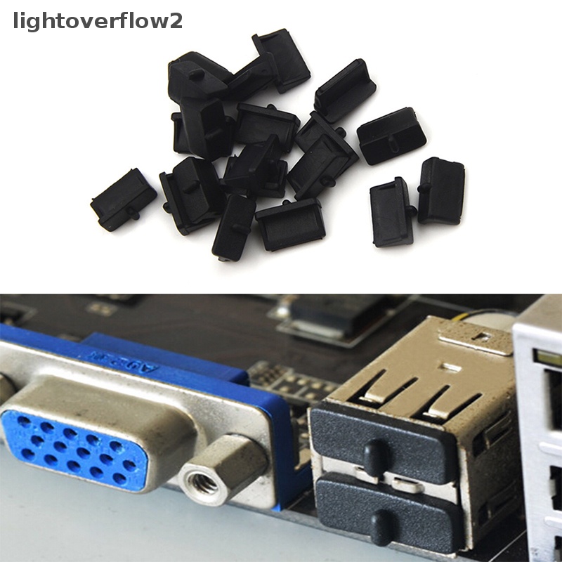 [lightoverflow2] 20pcs Tutup Cover Plug Port USB Plastik Lembut Pelindung Anti Debu Untuk Ujung Wanita [ID]