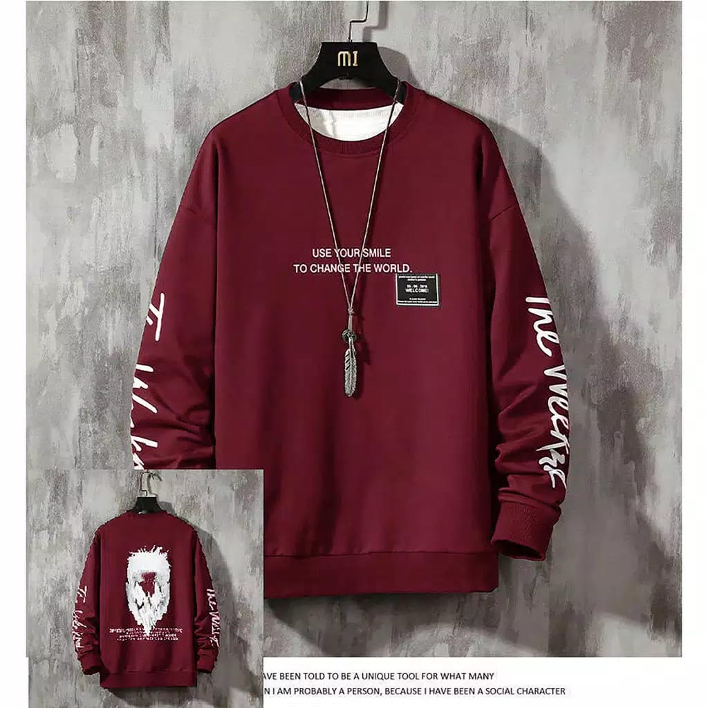 COD/DS2/ KAOS PRIA LENGAN PANJANG XABIER SMILE REBORN BAJU PRIA LENGAN PANJANG TOPMAN SIMPLE PAKAIAN PRIA