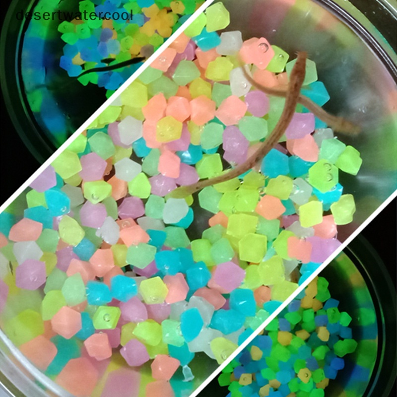 Deid 100Pcs Batu Bercahaya Taman Rumah Akuarium Lansekap Glow in the Dark Pebbles Martijn