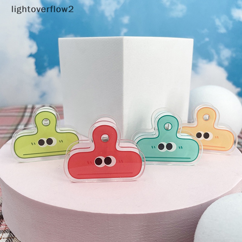 [lightoverflow2] Multicolor Cute Face Acrylic Binder Clip Planner Klip Penjepit Kertas Hias [ID]