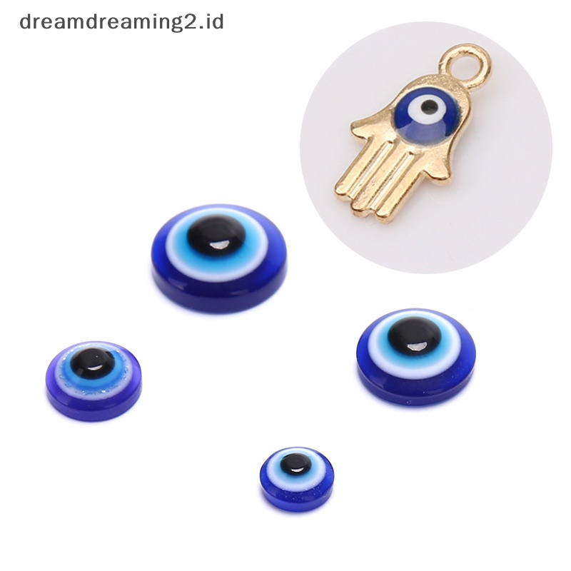 (drea) 50pcs Manik-Manik Spacer Resin Campuran Mata Jahat Untuk Mainan Boneka Membuat Perhiasan Aksesori DIY//