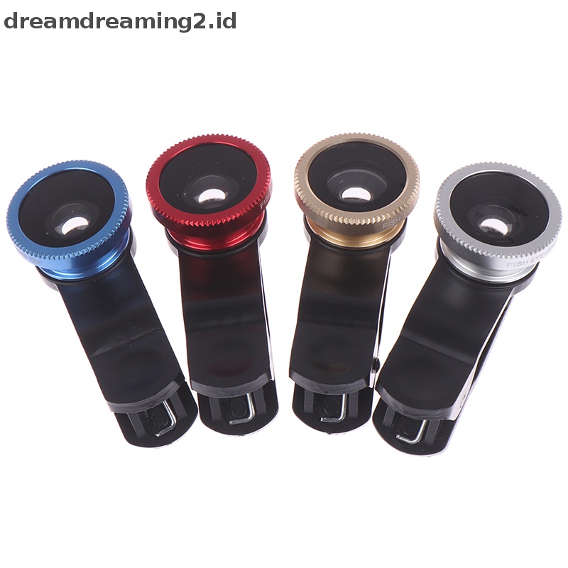 (drea) 1set Klip universal 3in1 HD fisheye Kamera wide-angle phone lens Aksesori Telepon//