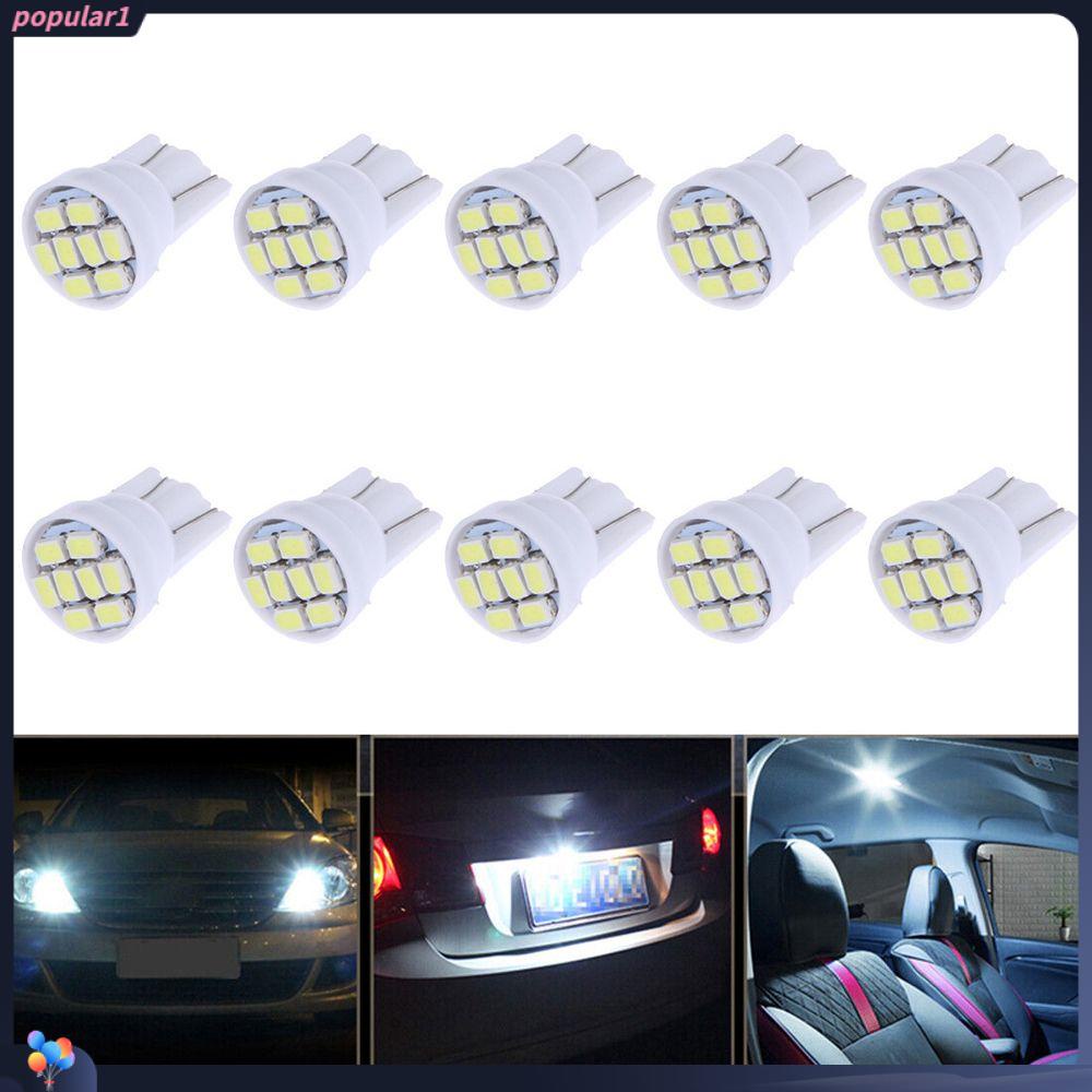 Populer 10Pcs Lampu Plat Lampu Bohlam Cahaya Putih 12V 3014smd LED Dome Map