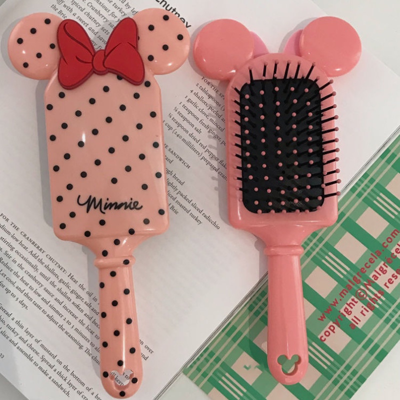 Mickey Pijat Gigi Lebar Bantal Udara Sisir Wanita Kartun Kulit Kepala Sisir Kawaii Sikat Rambut Rumah DIY Alat Penata Rambut