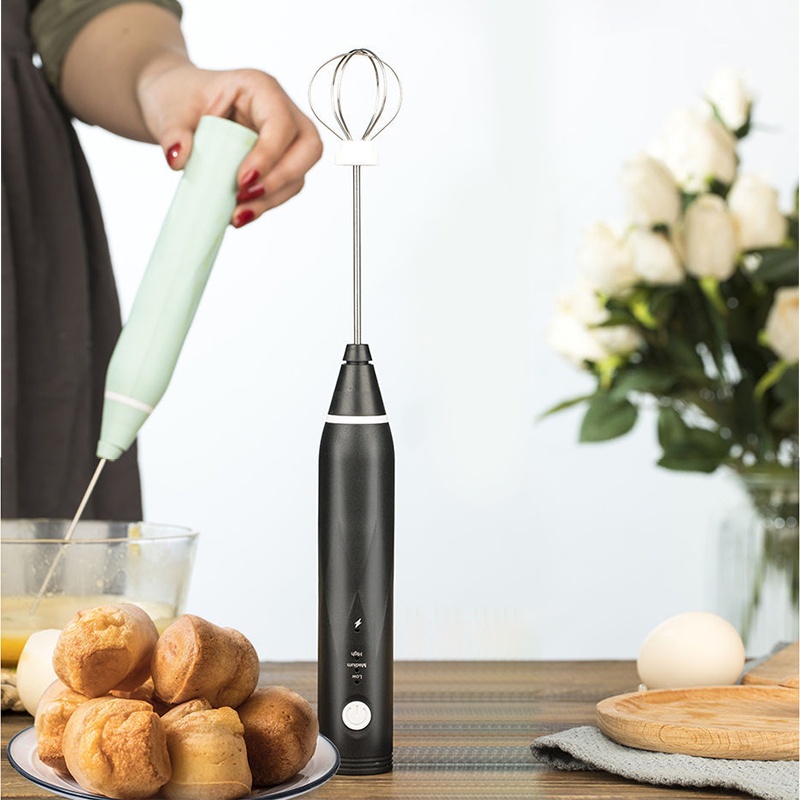 olla  Electric Hand Blender Tangan Pengaduk kopi Milk Frother USB Portable Handheld Mixer