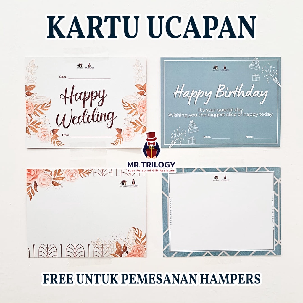 Kartu Ucapan Greeting Card Gift Card Kartu Wedding Birthday Custom