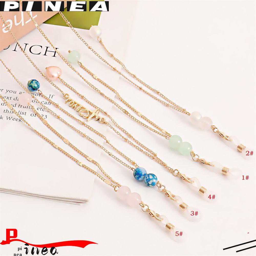 Nanas Mutiara Rantai Kacamata Wanita Nyaman Rantai Leher Kacamata Wajah Lanyard Strap