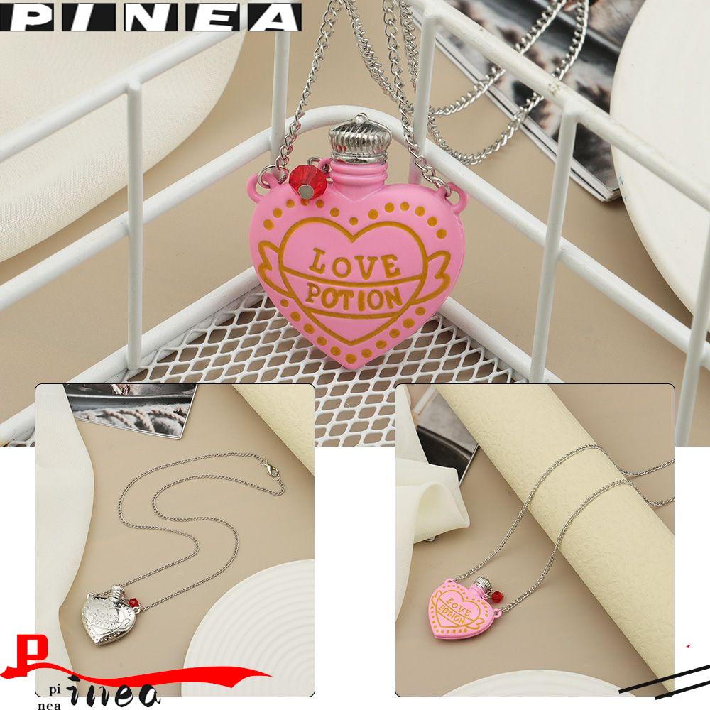 Kalung Nanas Warna Pink Hati Gaya Hip-hop Untuk Wanita Rantai Panjang