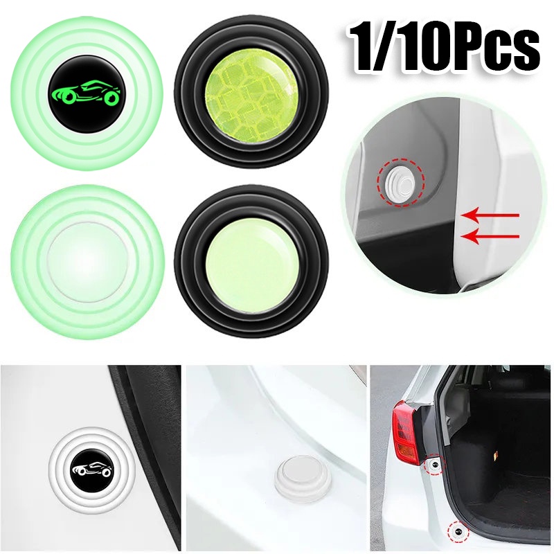 Gasket Penyangga Kedap Suara Kendaraan Otomotif Mute Pintu Penebalan Crash Mat Mobil Anti-shock Luminous Pad Aksesoris Mobil Reflektif Anti-Tabrakan Mat Mini Silicone Self Adhesive