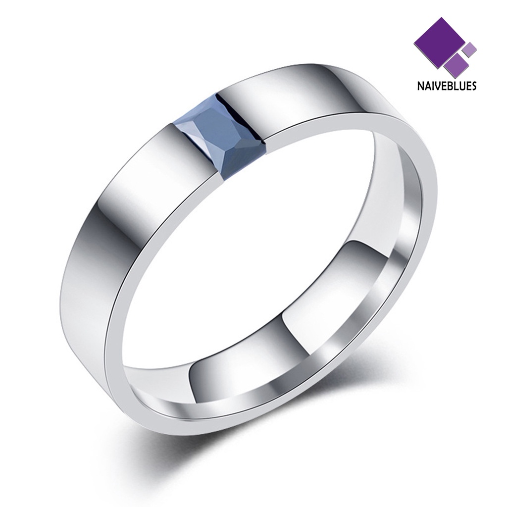 &lt; Naiveblues &gt; Cincin Unisex Bright Luster Adjustable Open Design Glossy Semua Dekorasi Hadiah Zirconia Wanita Pernikahan