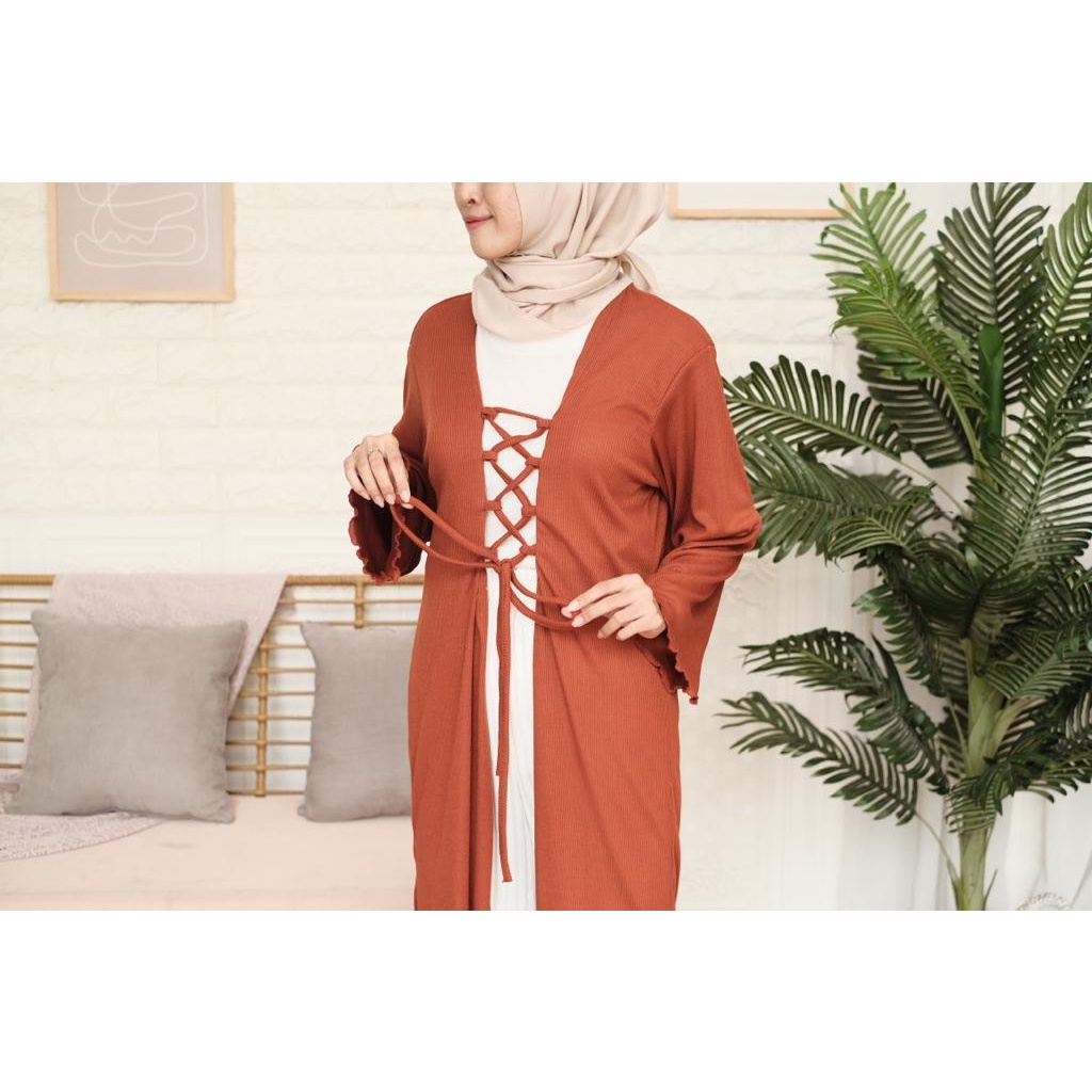 ZASKIYA- Cardigan Felly Rib Knit / Cardigan Outerwear Wanita Fashion