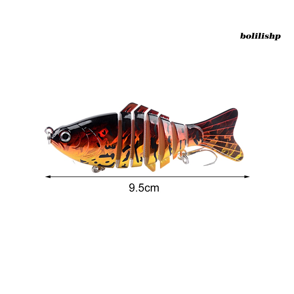 Bo-9.5cm/15g Umpan Palsu 3D Fisheye Simulasi Tujuh Bagian Umpan Ikan Profesional Fishing Tackle Universal Fishing Lure Umpan Keras Pancing Laut Untuk Outdoor