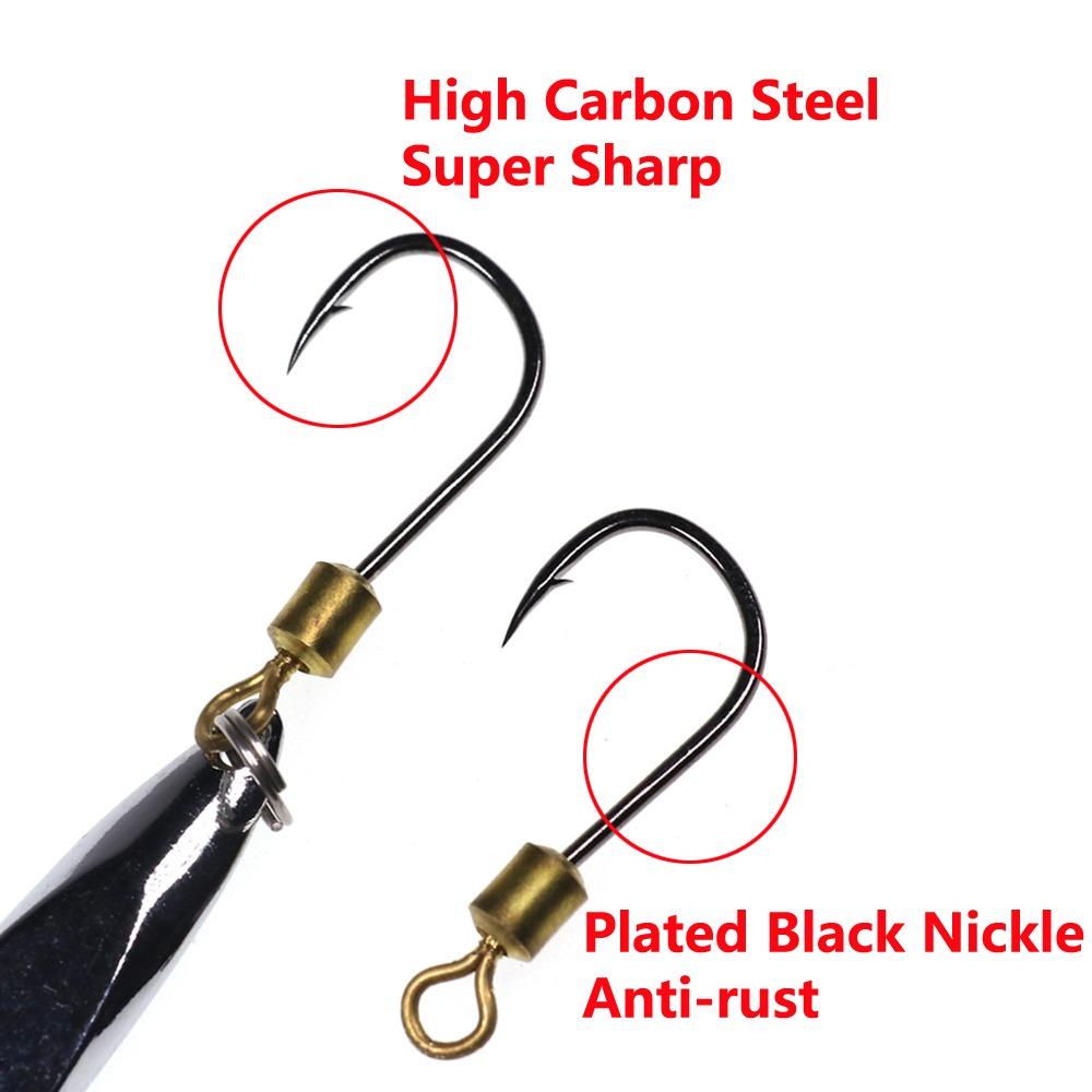 NICKOLAS1 Single Circle Fishhook 5PCS Air Asin Metal Sendok Berduri Lalat Pancing360° Rotating Fishing Hooks Lure Kait Cacing