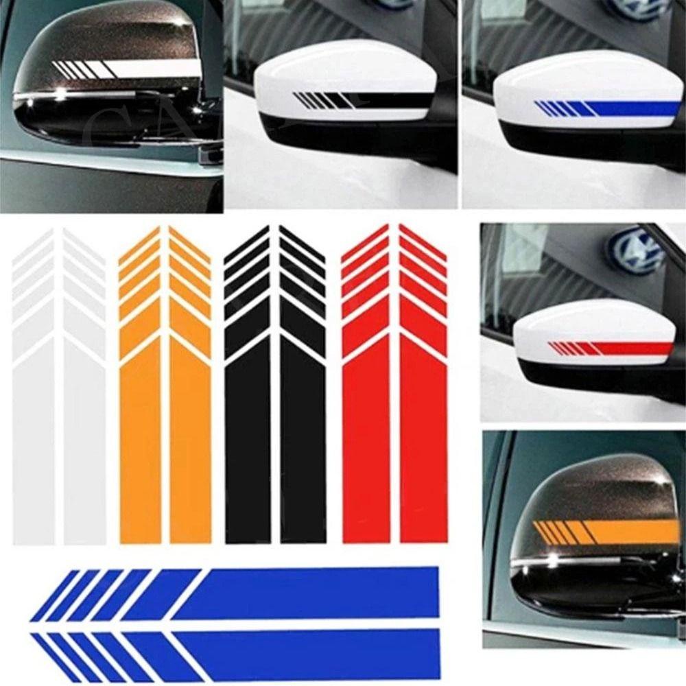 Populer 10pasang Stiker Spion Samping Fashion Reflektif Warna Garis Stiker Mobil