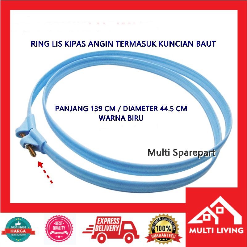 Ring Lis Kipas Angin BIRU 139cm Universal Bonus Baut ring Gawang Pengikat Kipas