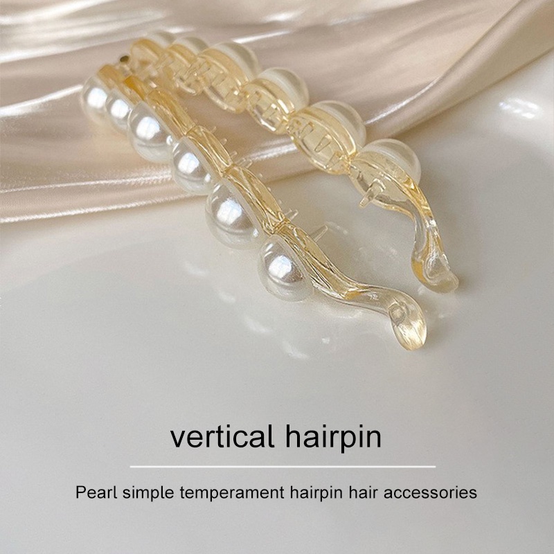 Jepit Rambut Pisang 10.5cm,Mutiara Kristal Jepitan,Ponytail  Salon Banana,Ponytail Hair Claw Clips - SG