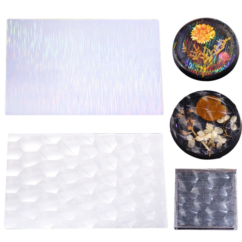 Siy Kaca Film Hias Holo Silikon Sheet Insert Untuk Epoxy Resin