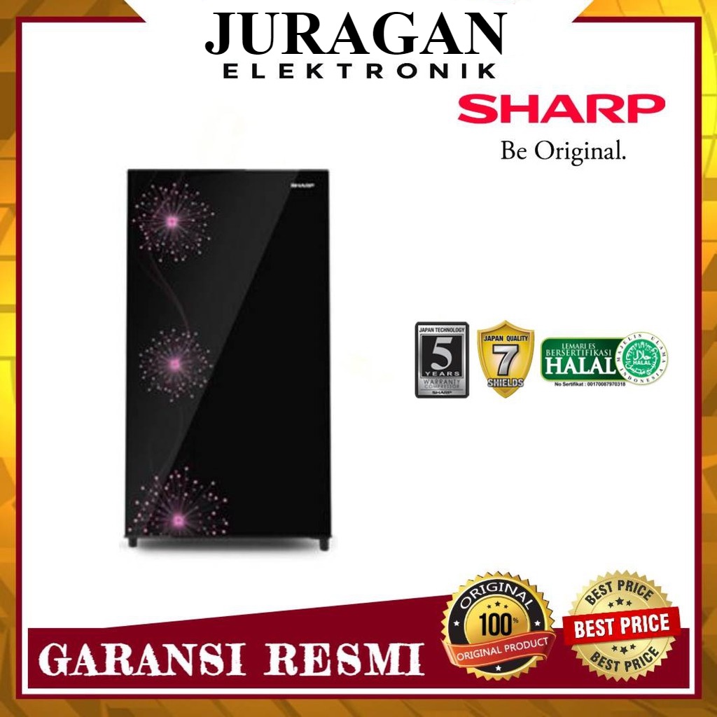 LEMARI ES 1 PINTU SHARP SJ-X 167 MG KULKAS SJX167MG SHINE MAGNEGLASS