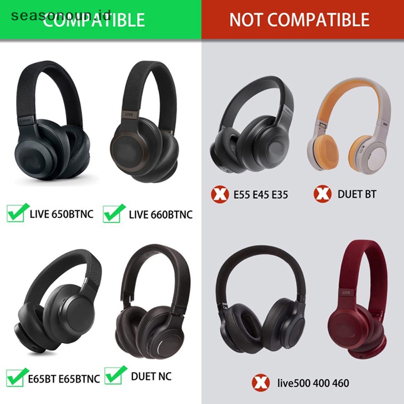 Seasonoun Earpads Ear Cushion Pads Pengganti Untuk Headphone LIVE650BTNC Duet NC.