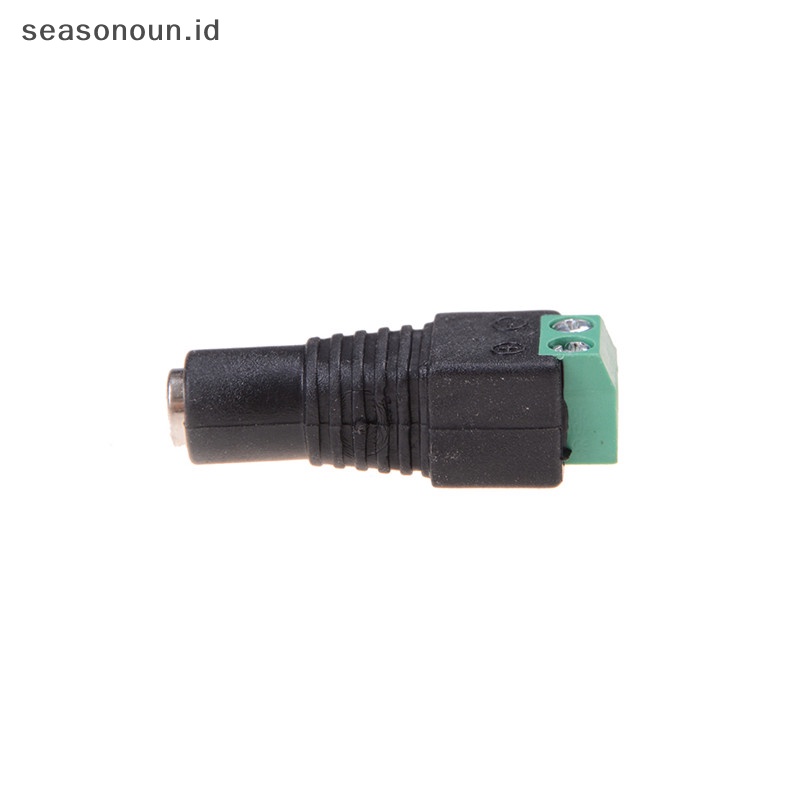 Seasonoun 2Pcs 2.1 x 5.5mm DC Power Female Plug Jack Konektor Adaptor Untuk CCTV DVR Light.